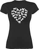 Shirt Damen - Pferde - Damen - Pferdeherz - S - Schwarz - pferdeshirts für mädchen reitklamotten pferdeliebhaber pferdemotiven t-Shirts reitshirt Pferd Shirts REIT Oberteile reitbekleidung - L191