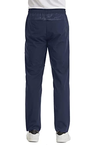 Boladeci Mens Workout Pants Lightweight Quick Dry Breathable Elastic Waist With Drawstring Athletic Jogger Travel Fishing Hiking Pants Navy Blue 34 #TOP2