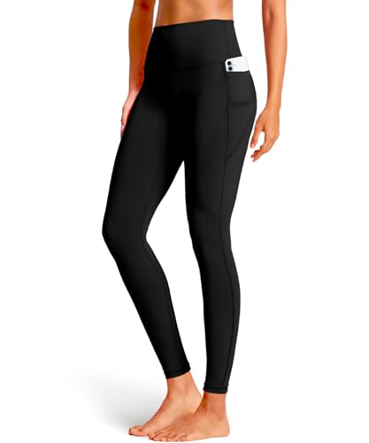 SKIDREAM XXS-XL Women's Tummy Control Opaque Yoga Leggings - High Waisted Gym Workout Pants for Women Black