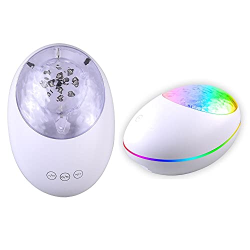 Proyector Planetas Lámpara de noche Ocean Wave Proyector Color Cambiando Luz Nightlight Dormitorio Altavoz Bluetooth infantil-Lámpara de noche blanca Cover