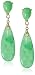 14k Yellow Gold Green Jade Teardrop Earrings