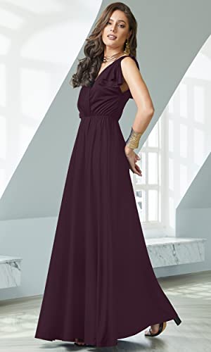 Image of KOH KOH Womens Long Sleeveless Bridesmaid Wedding Guest Prom Maxi Dress