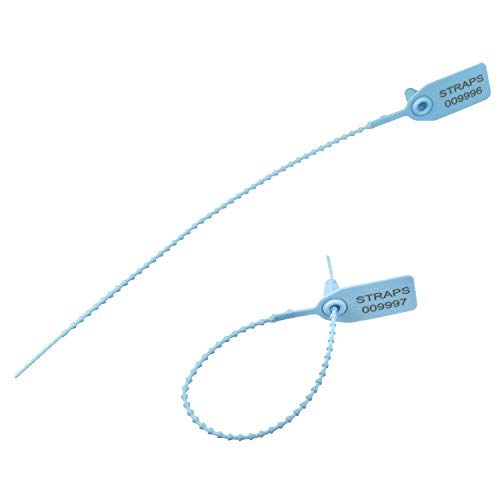 Plastic Security Tamper Pfoof Seals,Self Locking Zip Ties Pull Tags Numbered 9.84 inch Length for Logistics Fire Extinguishers