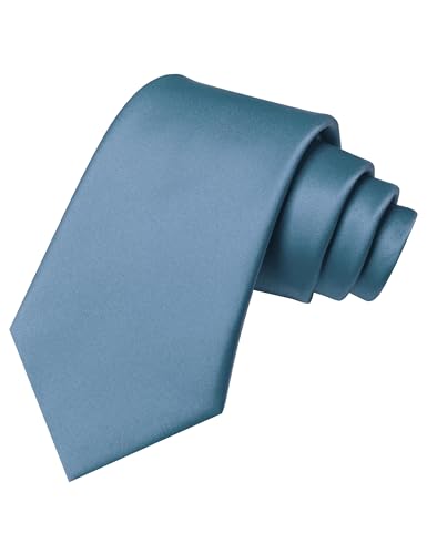 Image of RBOCOTT Solid Color Tie and Pocket Square Hankerchief with Lapel Pin Set for Men