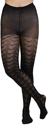 Image of ToBeInStyle Women's Valentine Day Themed Opaque Sheer Pantyhose w /Heart Love