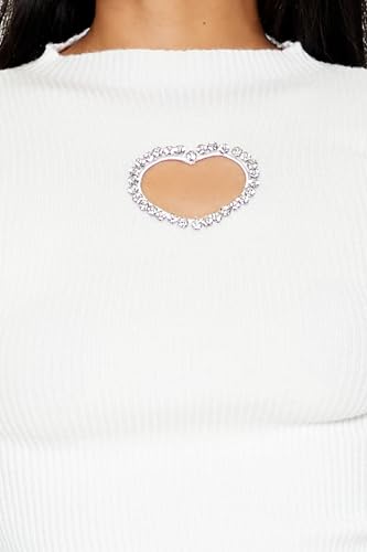 Forever 21 Women's Glitter Heart Cutout Sweater3