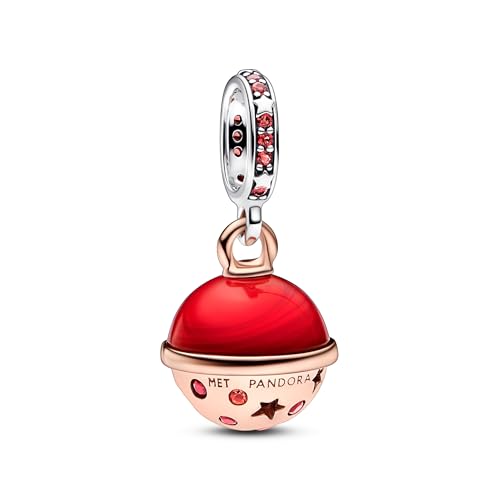 PANDORA Moments 782433C01 - Colgante de plata de ley con chapado en oro rosa, compatible con pulseras Moments y ME, Mehrfarbig, Plata de ley, Cristal artificial.