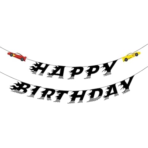 GLASNES Race Car Birthday Banner Cover