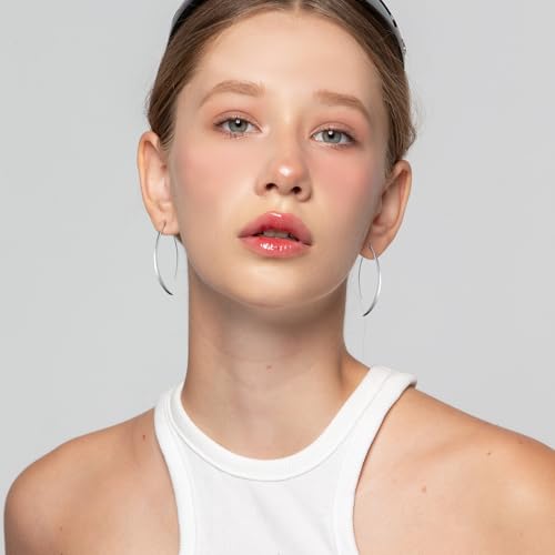 Long Pull Through Earrings Curve Earrings Sterling Silver Earrings for Women Minimalist Earrings Hypoallergenic Threader Earrings Silver Dangle Earrings for Women Trendy2