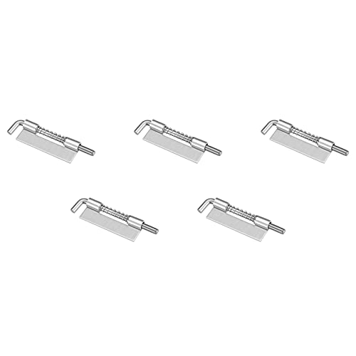 Metallixity Spring Latch (3.66") 5Pcs, Stainless Steel Left-Handed Bolt Latch Pin Loaded Lock - For Furniture Renovation, Drawer, Chests, Silver Tone #TOP25