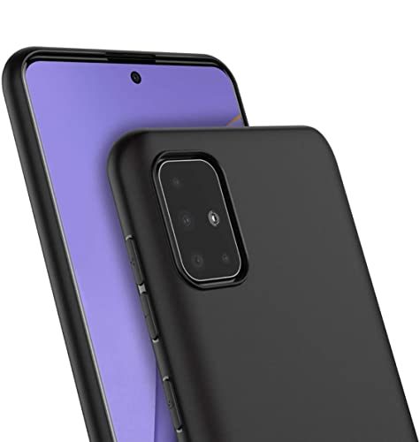 Image of Mobile Back Cover Case for Samsung Galaxy A71 (Silicone Case|CameraProtection|Black SC1510)