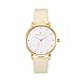 WRISTOLOGY Olivia Womens Chunky Gold Boyfriend Watch Beige Off White Leather Strap