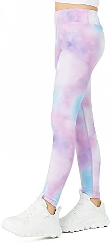 bababanana Youth Leggings for Girls' Mid-Rise Yoga Pants, Running Girls Leggings Gymnastics Workout Pants for Kids 5–16 Years
