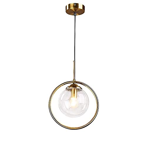 Lámpara colgante E14 esférica de cristal estilo nórdico para cocina y salón 2
