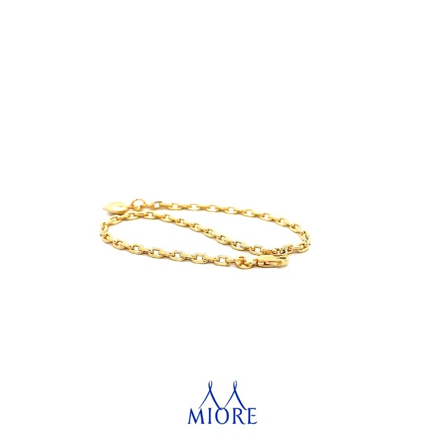 Miore Bracciale Donna Oro Giallo 9kt / 375 Con Catena, Lunghezza 19.5 Cm, Gioiello Autentico Con Certificato E Astuccio
