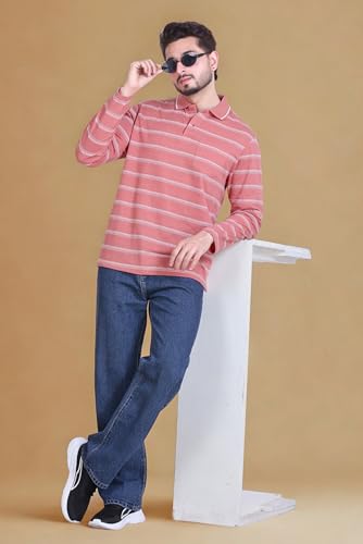 Image of SANE ORIGINALS Full Sleeves Textured Polo Tshirt for Men with Pocket || Long Sleeves Collar and Pocket T-Shirt for Men