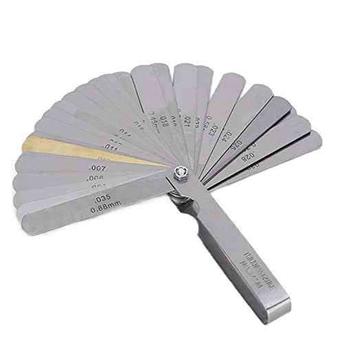 Feeler Blade Stainless Steel Gap Measuring Tool Combination Thickness Auto Repair Blades Guitar Spark Plug Piston Measure Imperial Measuring Tool 0.04?0.88mm Designers En
