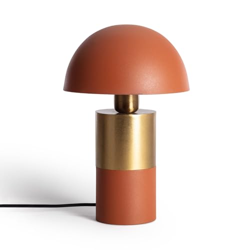 LEDKIA LIGHTING - Lampe à Poser Métal Lis | Éclairage E27 220-240V | Finition Gris Pierre et Or...