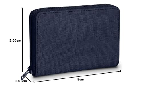 Image of DailyObjects Blue Nylon Women's Card Wallet | Made with Ballistic Nylon Material | Carefully Handcrafted | Holds up to 20 Cards | Slim and Easy to Fit in Pocket | Zip Closure | Made with Ballistic Nylon Material