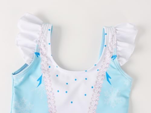 COTRIO One Piece Princess Swimsuit for Girls Short Sleeve Swim Dress Rash Guard Bathing Suit Skirted Swimwear 1-10 Years3