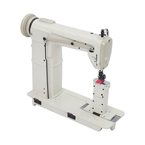 Liffshsy Industrial Sewing Machine, Adjustable Pressure Leather Sewing Machine with High Column Design Downward Feeding 0.1mm-5mm Double Needle Commercial Sew Equipment Tool, NO Motor