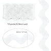 CABODYALS 10 Yards 1.57 Inch/ 40mm White RIC Rac Trim Wide Rick Rack Wave Trim Christmas Glitter Metallic Sewing Bending Fringe Lace Edge Ribbon for Sewing Making Craft Flower Home Party Decor Supply #1