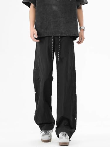 Men's Retro Drawstring Wide Leg Pants - US Style4