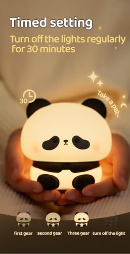 Lámpara de noche panda de silicona para niños miniatura 6