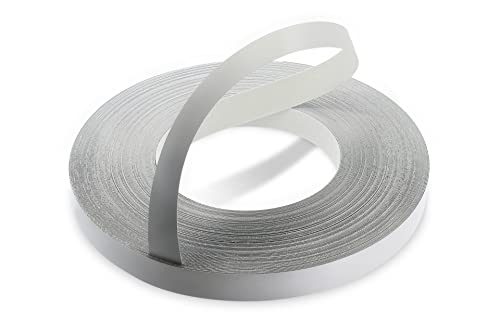 WoodPress® 22mm Perlgrau Melamin Kantenumleimer mit Schmelzkleber – 50m Industrielle Rolle – Einfaches Aufbügeln für Heimwerker