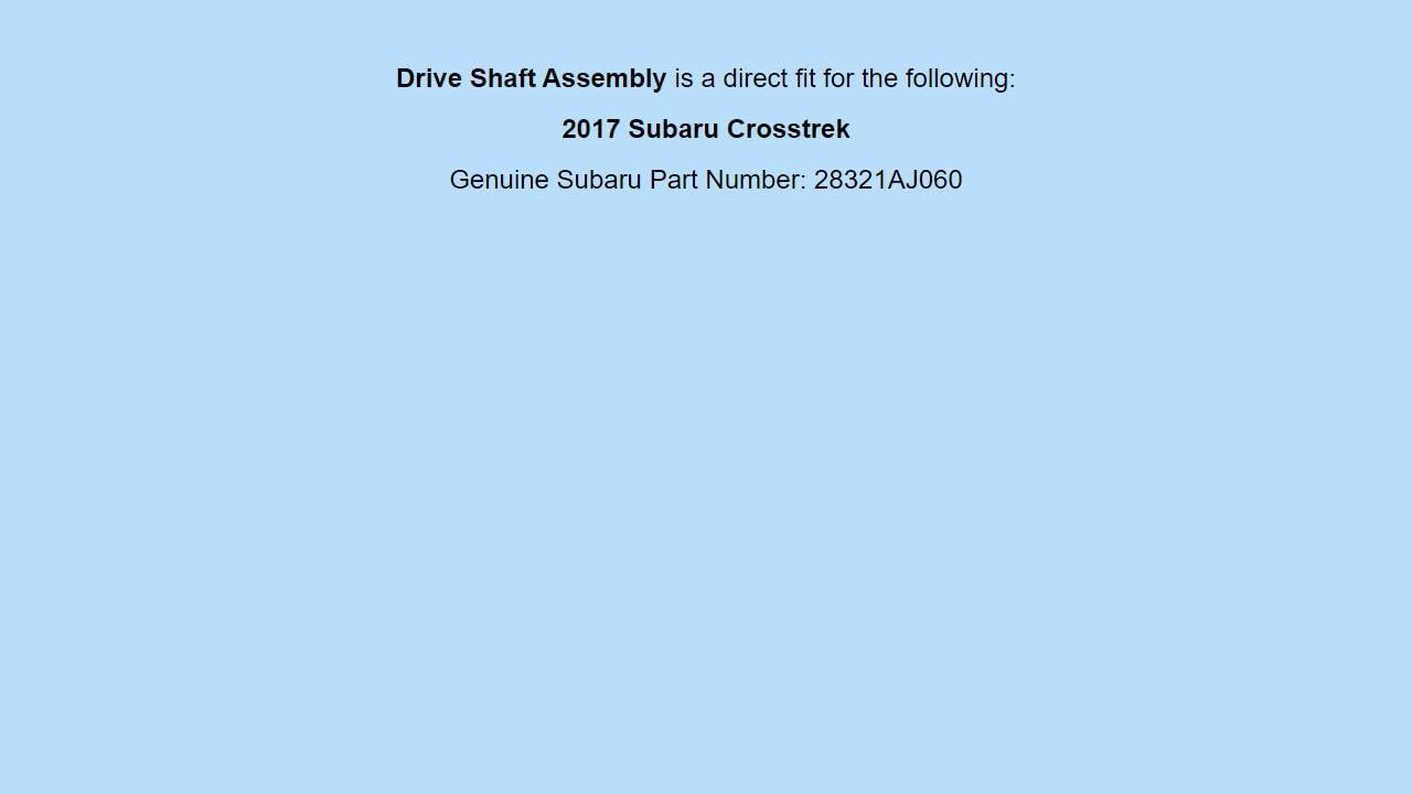 Amazon.com: Genuine OEM 2017 For Subaru Crosstrek Front Drive