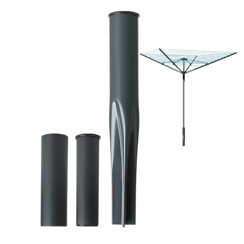 Laundry Mate Washing Line Spike with Adaptors to Fits 32/40/50mm Poles Heavy Duty Rust-Resistant - Metal Rotary Line Ground Spike for Parasol, Rotary Airers & Bird Feeders