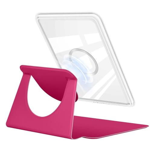 360 Degree Rotating Case for 6" Kindle Paperwhite (10th Generation-2018 Release), Detachable Magnetic Design Protective Adjustable Stand Cover Clear Back with Auto Sleep/Wake, Raspberry by YoungMe - Used condition - Image 3