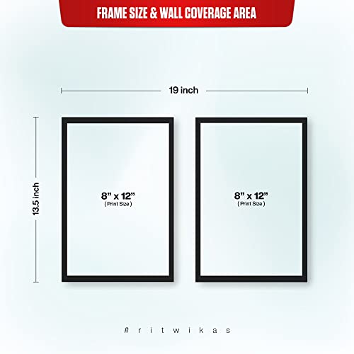 Image of Ritwika's Customized Set of 2 Premium Personalized Print Collage Frames with Your Photos In 2 Sizes | One 8X12 & One 8X12 In | For Anniversary, Birthday, Wedding, Couples, Two Frame Colour
