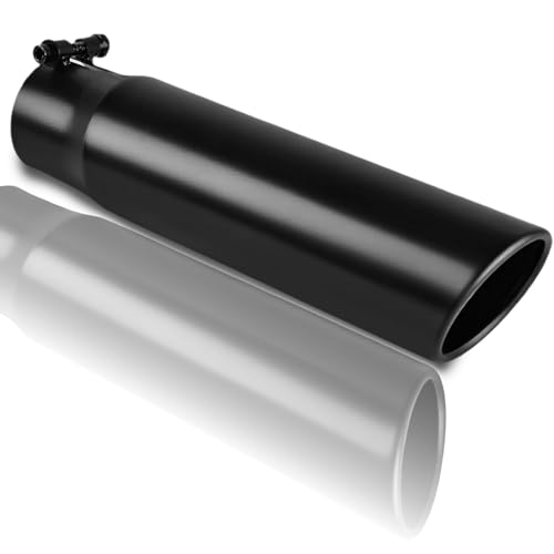 Image of 2.5 inchInlet 3 inch Outlet Slant Cut Black Exhaust Tip, 12 inch Length