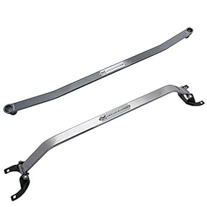 Megan MR-SB-MMX590FU-1P+MR-SB-MMX590RU-1P FrontRear Upper Steel Aluminum Suspension Strut Bar Tower