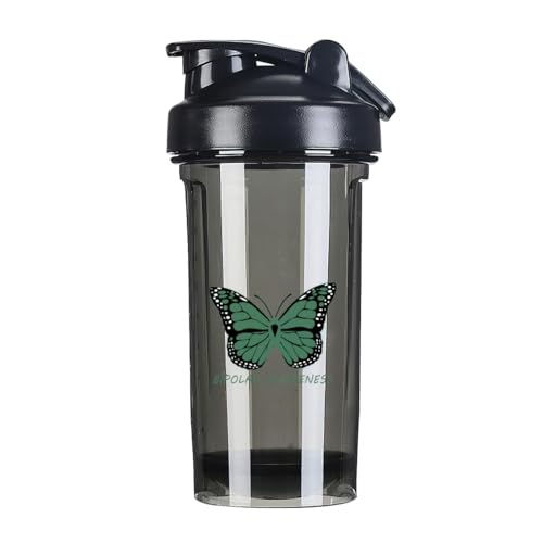 Bipolar Awareness 18 Ounce Shaker Bottle Drink Mixer Leak-proof Pre Workout Protein Shakes Meal Replacement Shakes Bottles 500ML/18 Oz Black&-1&-1-1