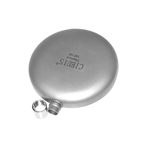 RNXRZANK 180ml Titanium Flask with Screw Cap for Outdoor Use, Flask Only