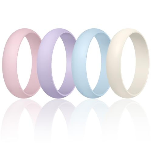 Egnaro Silicone Rings for Women, 4/5/8 Multi-pack Rubber Wedding Bands