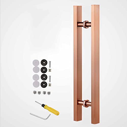 OTHZON Roestvrij schuurdeur hardware kit, vierkante H-vorm dubbelzijdige toegangsdeurkruk, push pull deurklink voor douche glas entree interieur exterieur (kleur: roze, maat: 120 cm/47,2 inch -