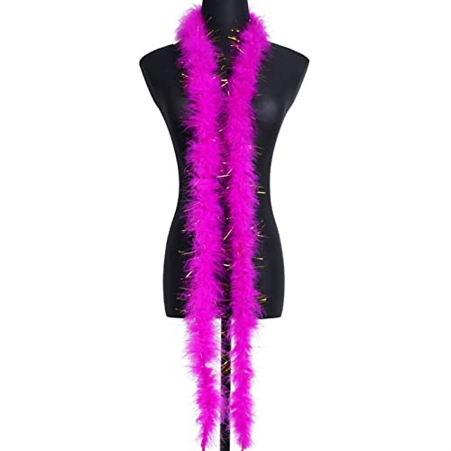 Boa plume garniture doux moelleux plume naturelle moelleux décoration vacances noël danse femmes for enfants (Size : Camel+Gold Wire) Cover