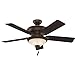 Hunter 53200 Italian Countryside 52-Inch Ceiling Fan with Five Aged Barnwood/Cherried Walnut Blades and Light Kit, Cocoa