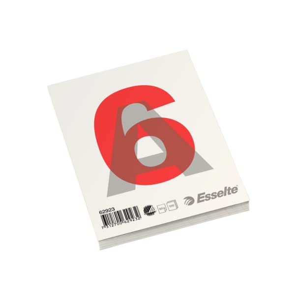Esselte Glued Pad A6 quaderno per scrivere 100 fogli Grigio, Rosso, Bianco (Esselte - pude - A6 - 100 ark)
