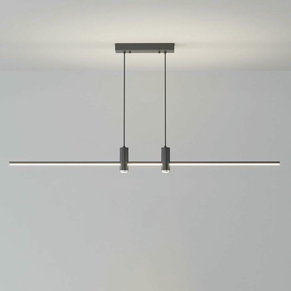 Suspension moderne linéaire dorée de 80 cm pour illuminer votre îlot de cuisine avec élégance