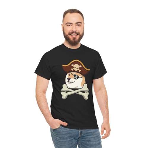 Doge Pirate Shirt – Shiba Inu Pirate Tee – Funny Internet Meme Doge Pirate Graphic T-Shirt - Image 7
