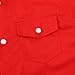 Spring&Gege Boys' Long Sleeve Casual Western Cowboys Pearl Snap Button Down Shirts with Two Pockets, Red, Size 9-10 Years