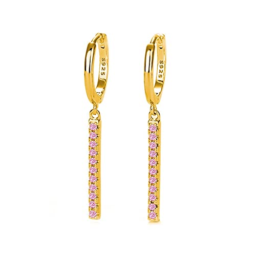 Créoles en argent 925 femme boucles cartilage zircone rose