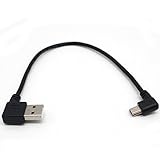USB to Left Angle Mini USB Cable - Aggice Reversible USB 2.0 Type A Male 90 Degree Left Angle to Mini USB B Left Angle Cable 20cm (Left Angle Mini USB)