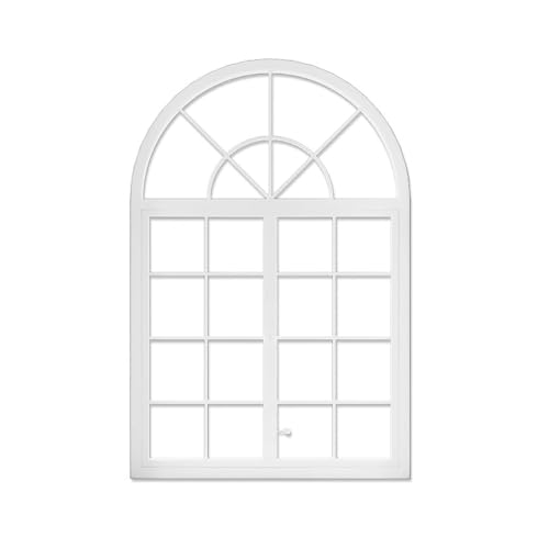 XPLKQXE Arch Top Sliding Windows with Tempered Glass, Flush Mount Shed Window, Aluminum Frames...