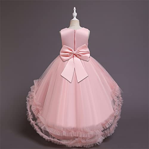 Kids Toddler Girls Sleeveless Party Princess Dress Bowknot Fluffy Tulle Pageant Dresses Gown Birthday Dress for3