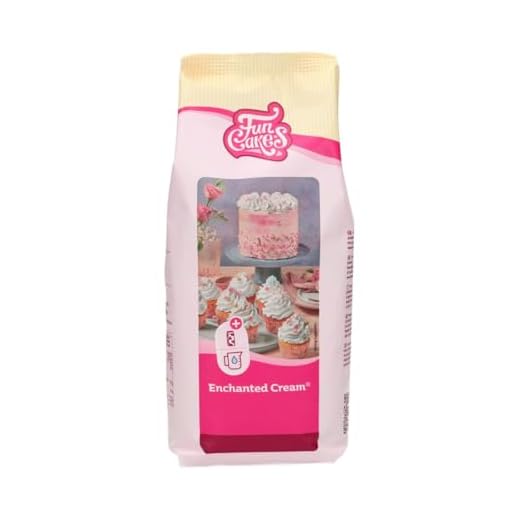FunCakes Preparado Crema Blanca Encantada, Muy Ligera y Esponjosa, Perfecta para Rellenar y Cubrir Pasteles o Como Cobertura para Cupcakes, Halal. 900 g